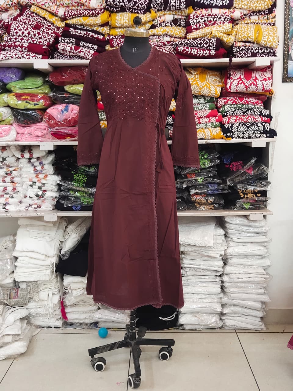 Nupur cotton mukaish Angrakha