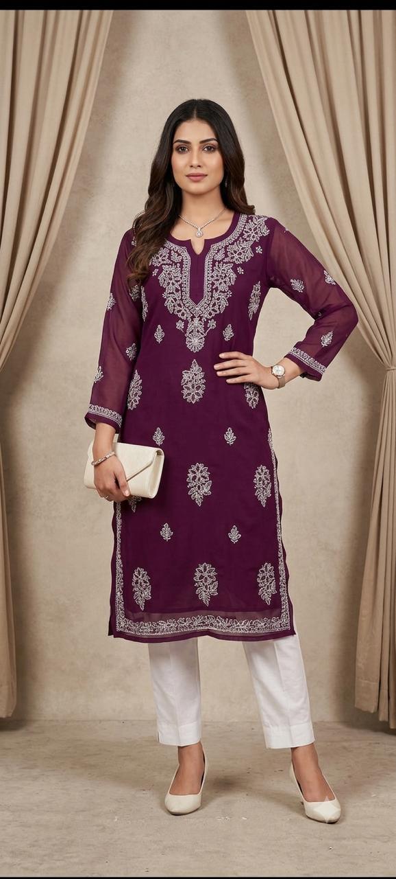 V Neck Georgette