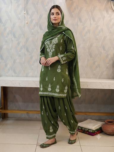 Zenobia Chanderi 3 Pcs Set