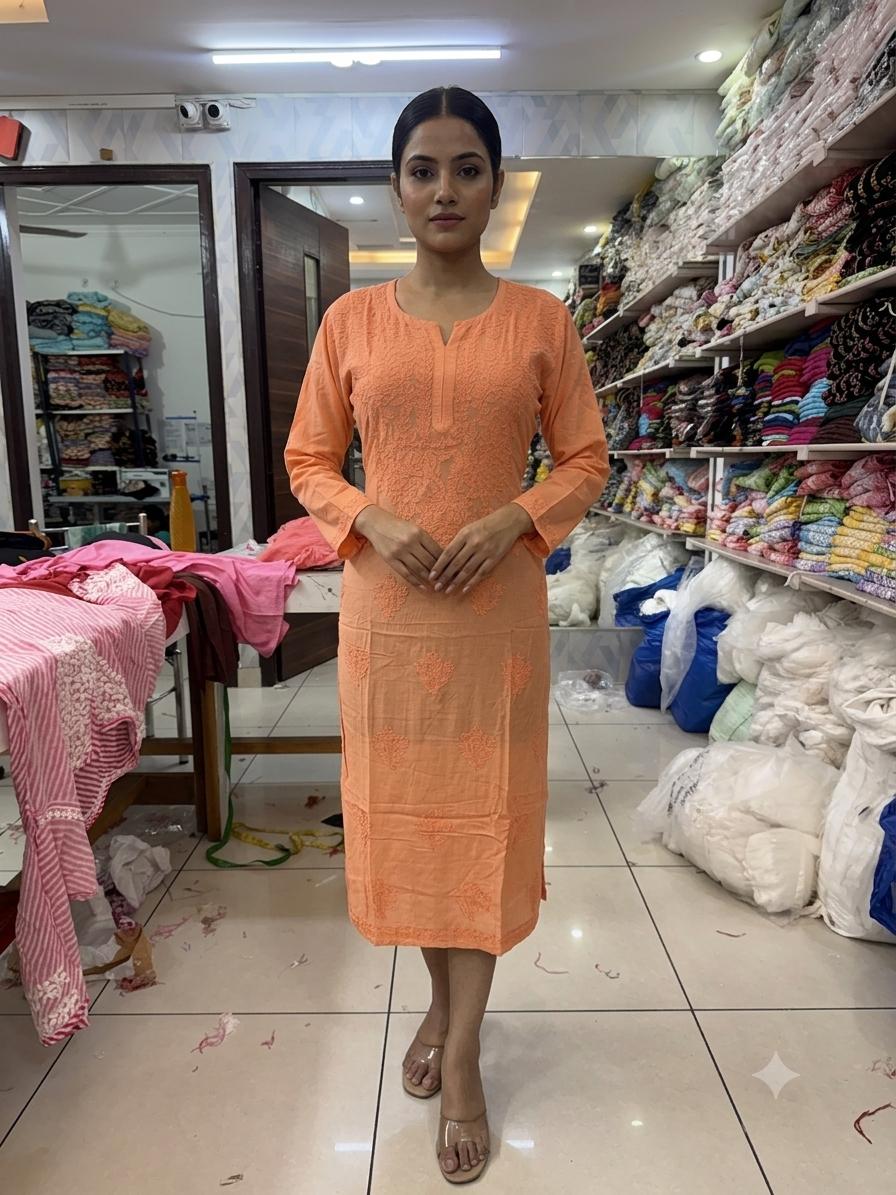 Anam Muslin Bakhiya Work Kurti