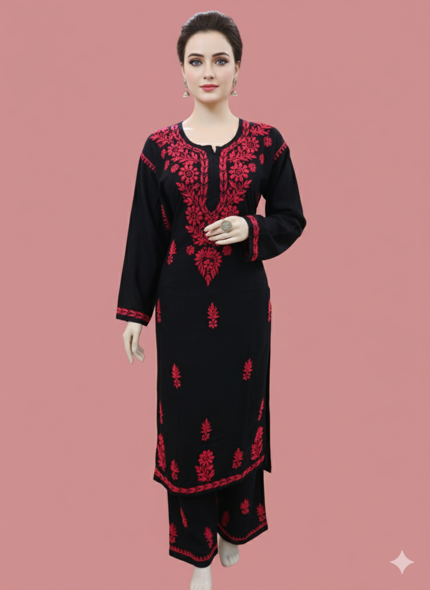 ISHA Black Rayon Set
