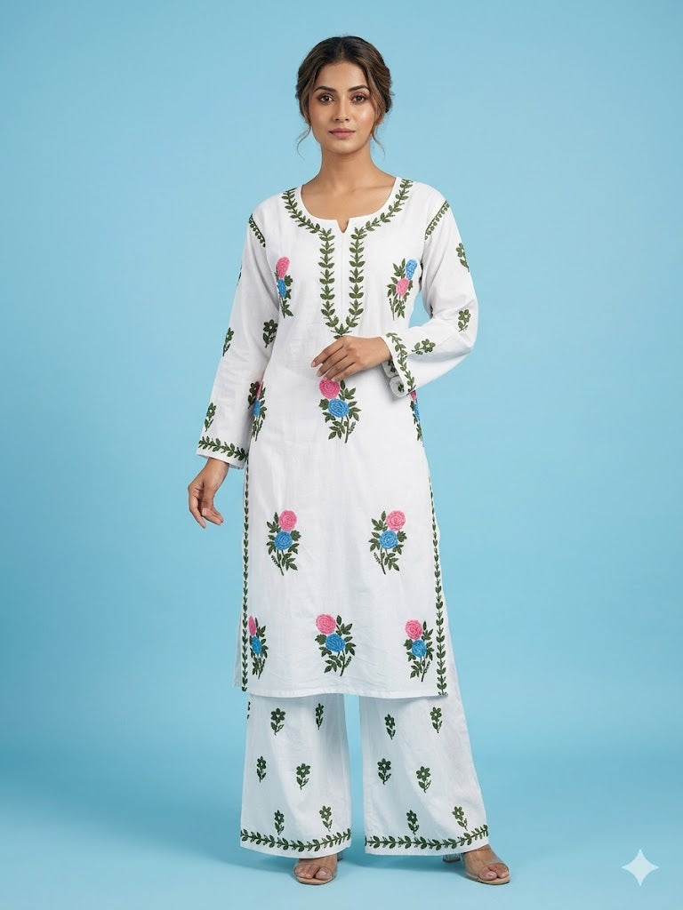 Gulabo White Rayon Set