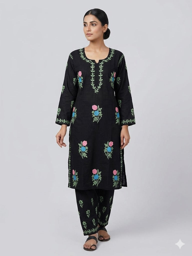 Gulabo Black Rayon Set