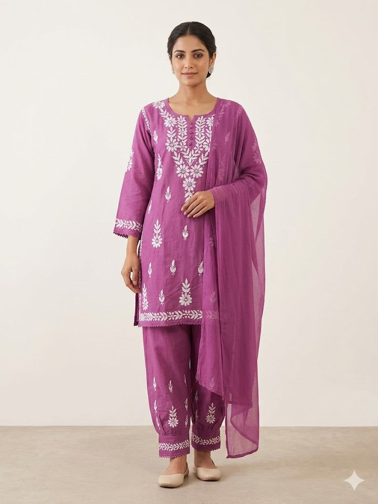 Zenobia Chanderi 3 Pcs Set