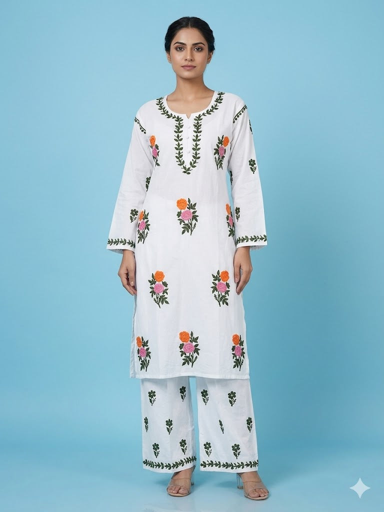 Gulabo White Rayon Set