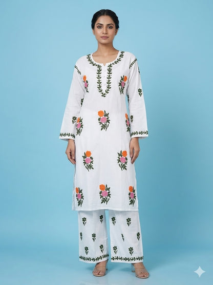 Gulabo White Rayon Set