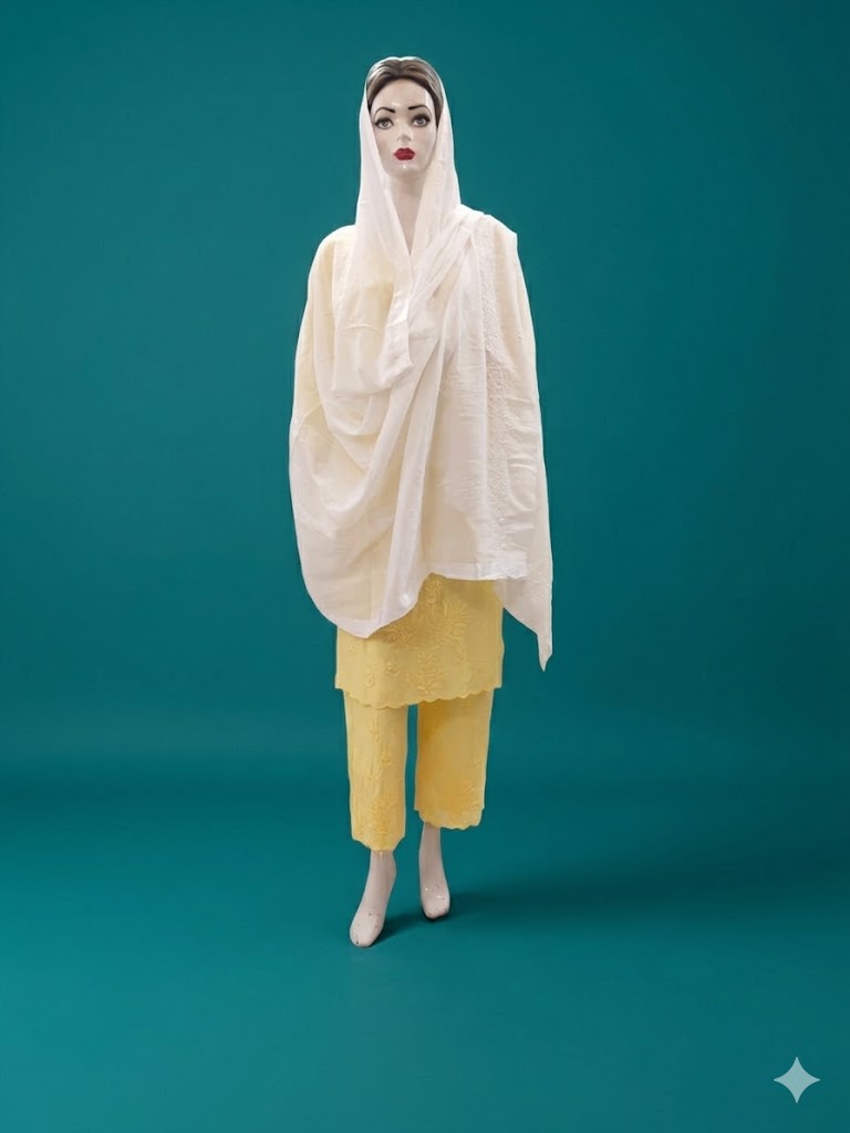 MULMUL COTTON CHANDERI BORDER  DUPATTA