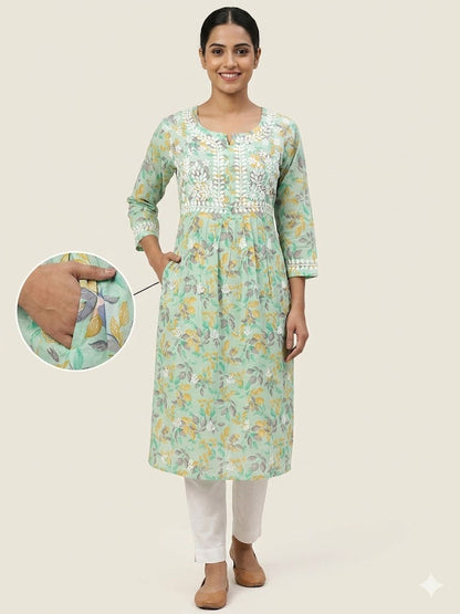 MULMUL POCKET KURTI