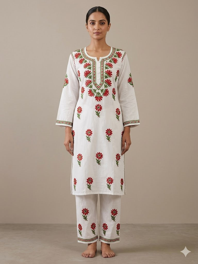RAAZI White Rayon Set