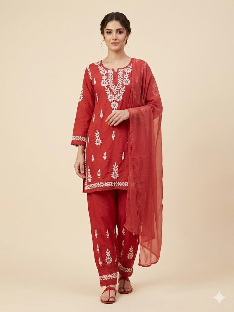 Zenobia Chanderi 3 Pcs Set