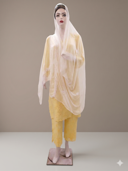 Lace CHIKAN DUPATTA