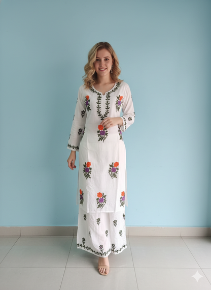 Gulabo White Rayon Set