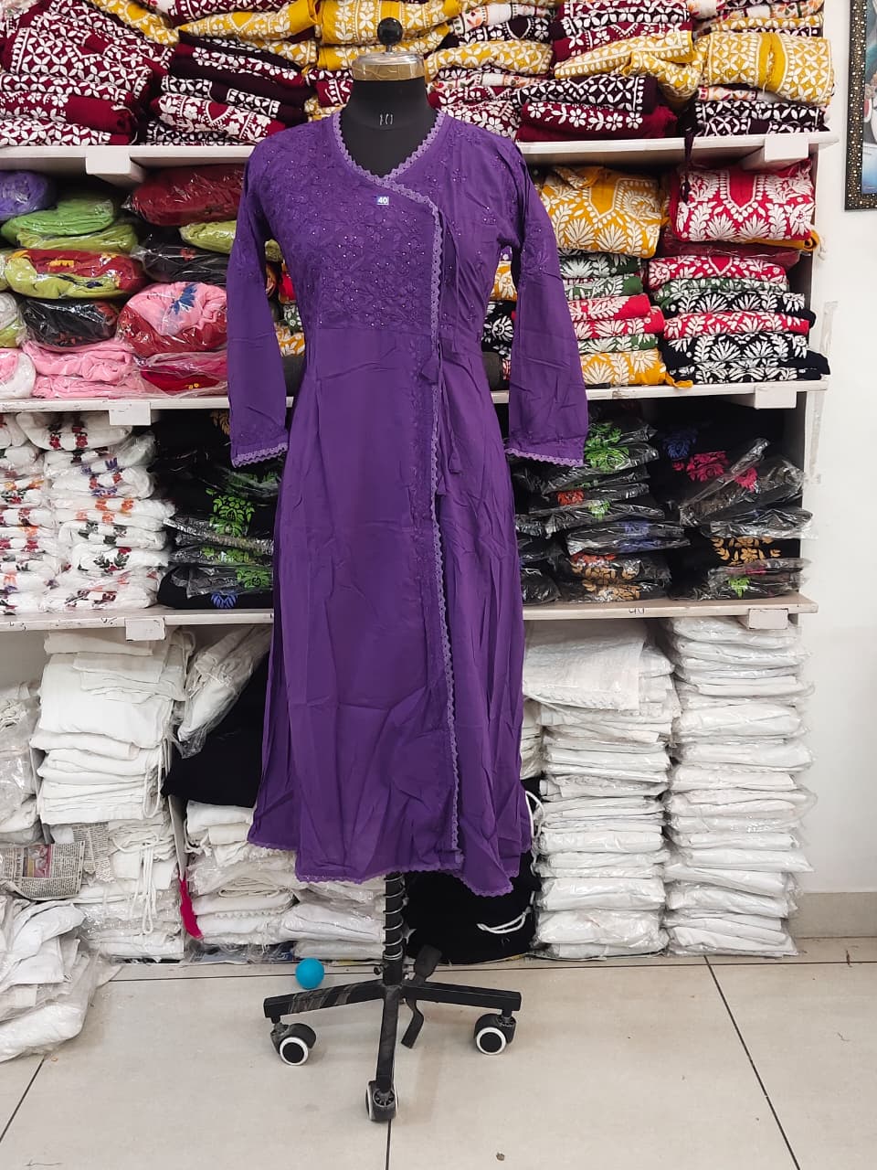 Nupur cotton mukaish Angrakha