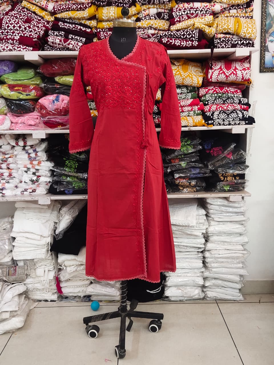 Nupur cotton mukaish Angrakha