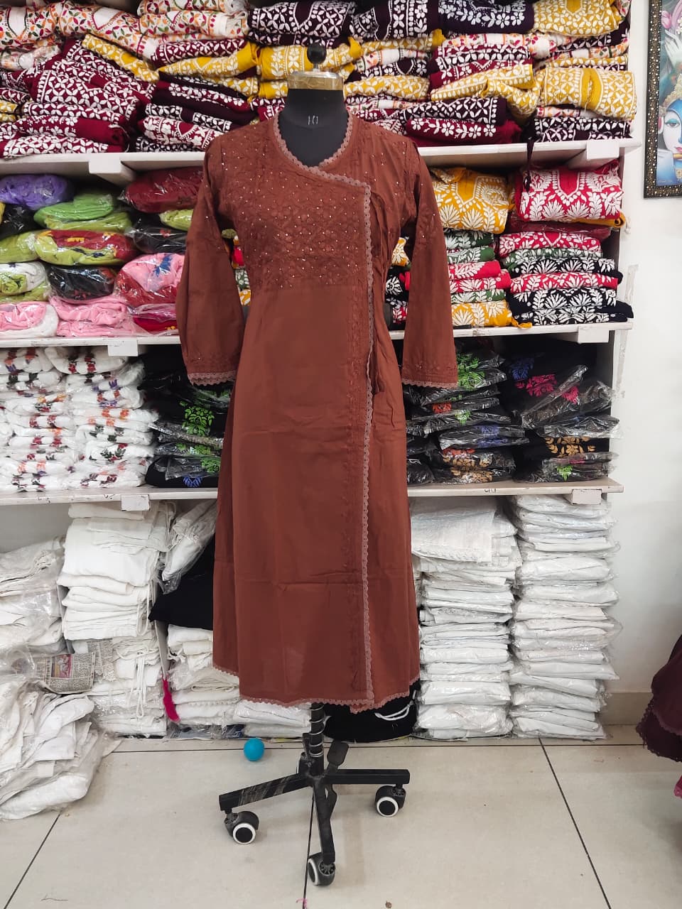 Nupur cotton mukaish Angrakha