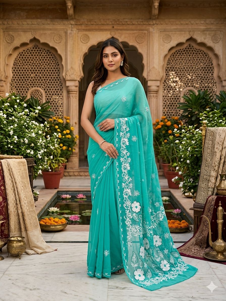 AARI FLOWER SAREE