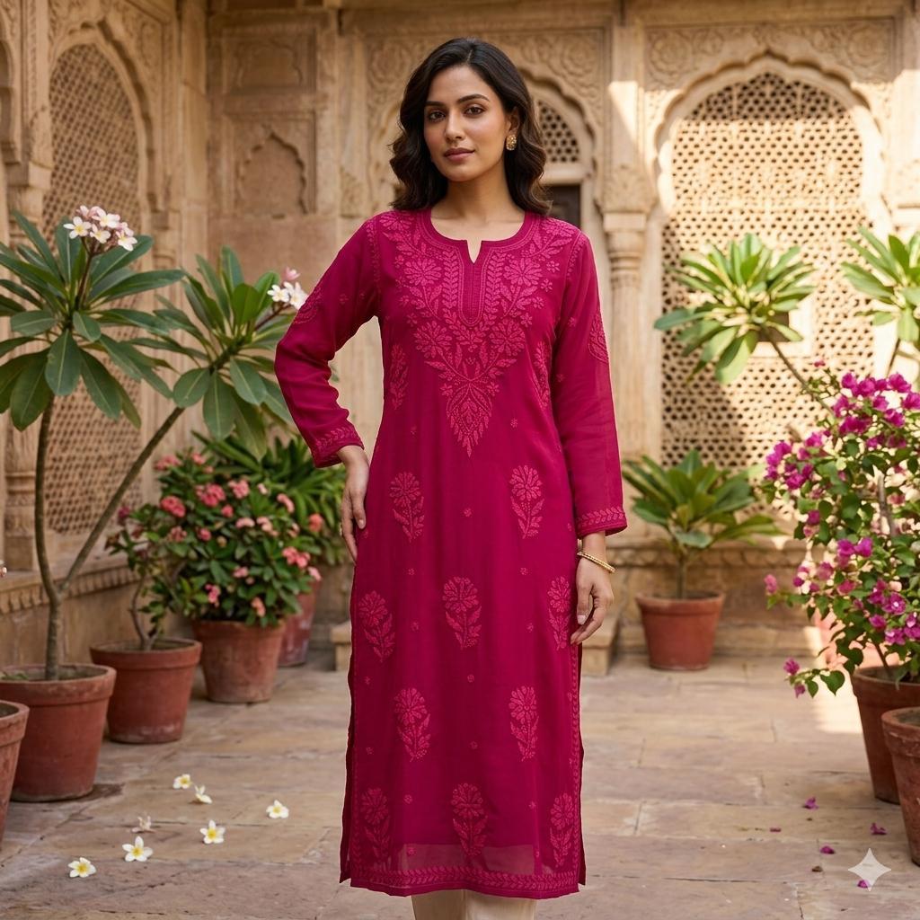 NYKA Viscose 3D Kurti with Inner
