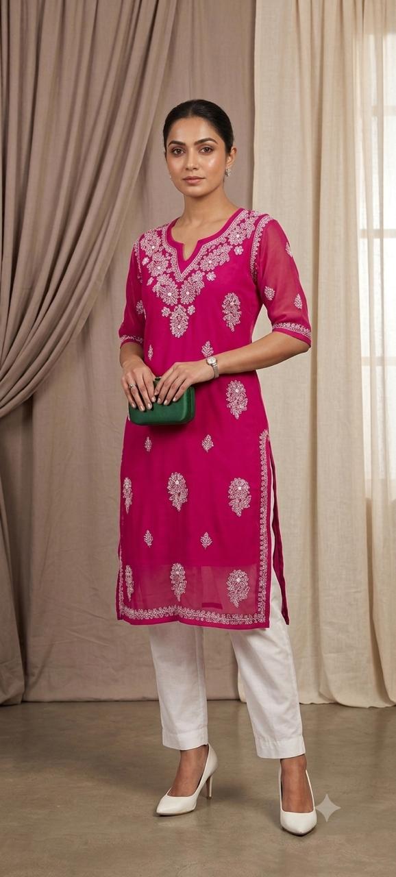 V Neck Georgette