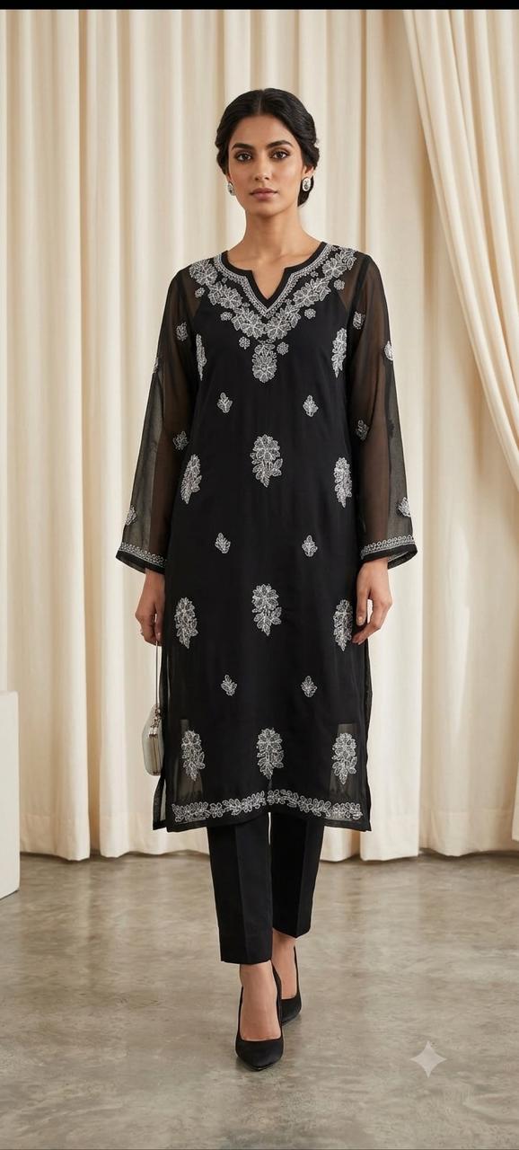 V Neck Georgette