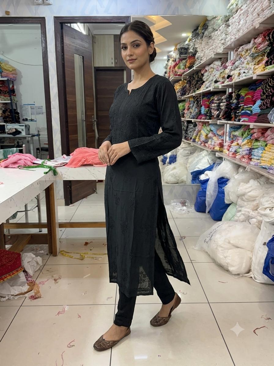 Anam Muslin Bakhiya Work Kurti