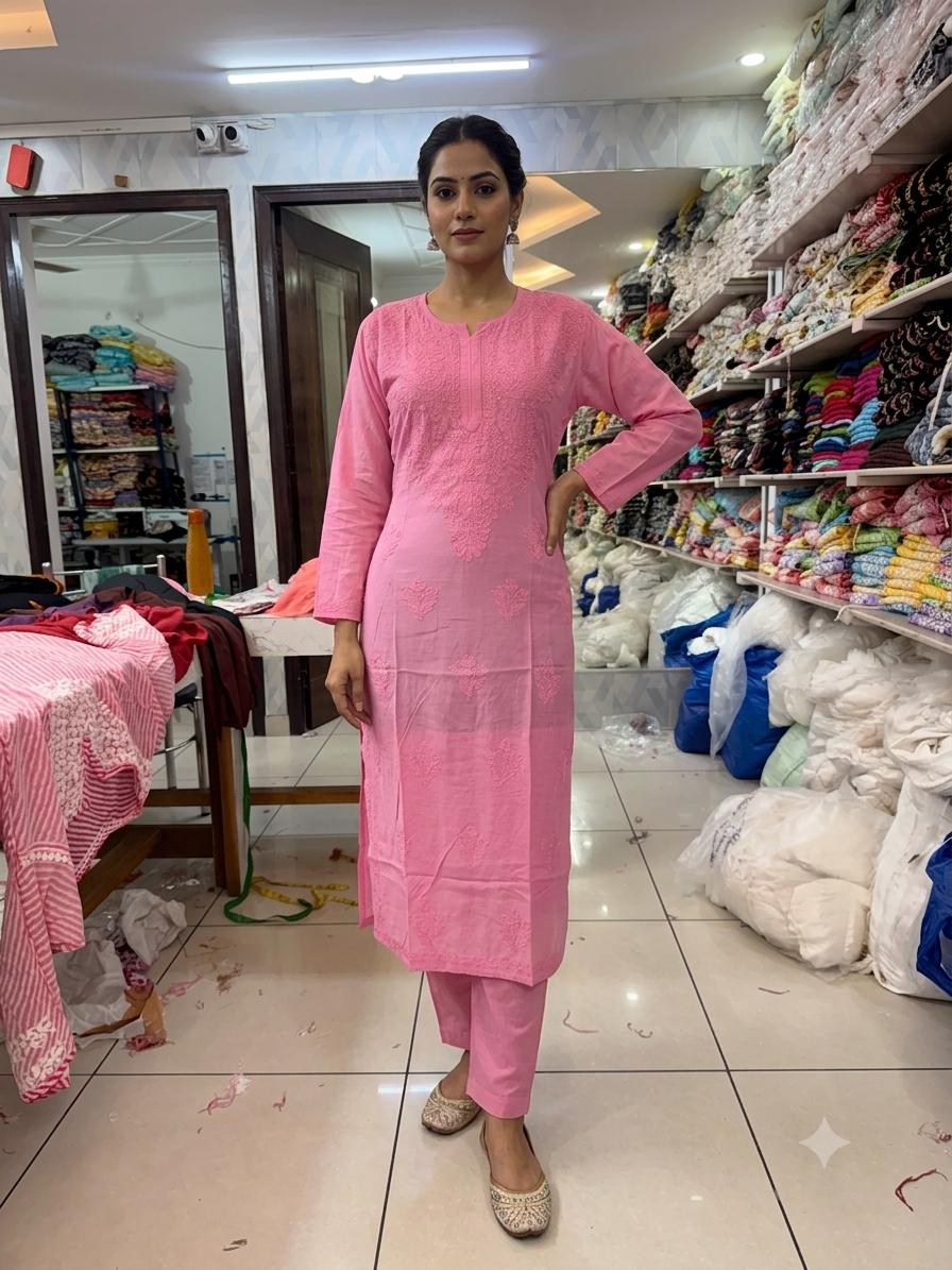 Anam Muslin Bakhiya Work Kurti