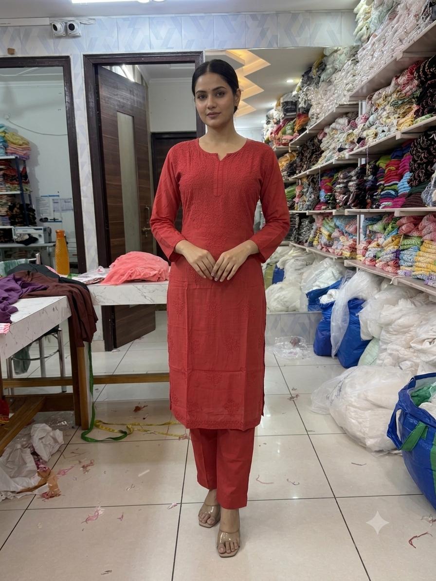 Anam Muslin Bakhiya Work Kurti