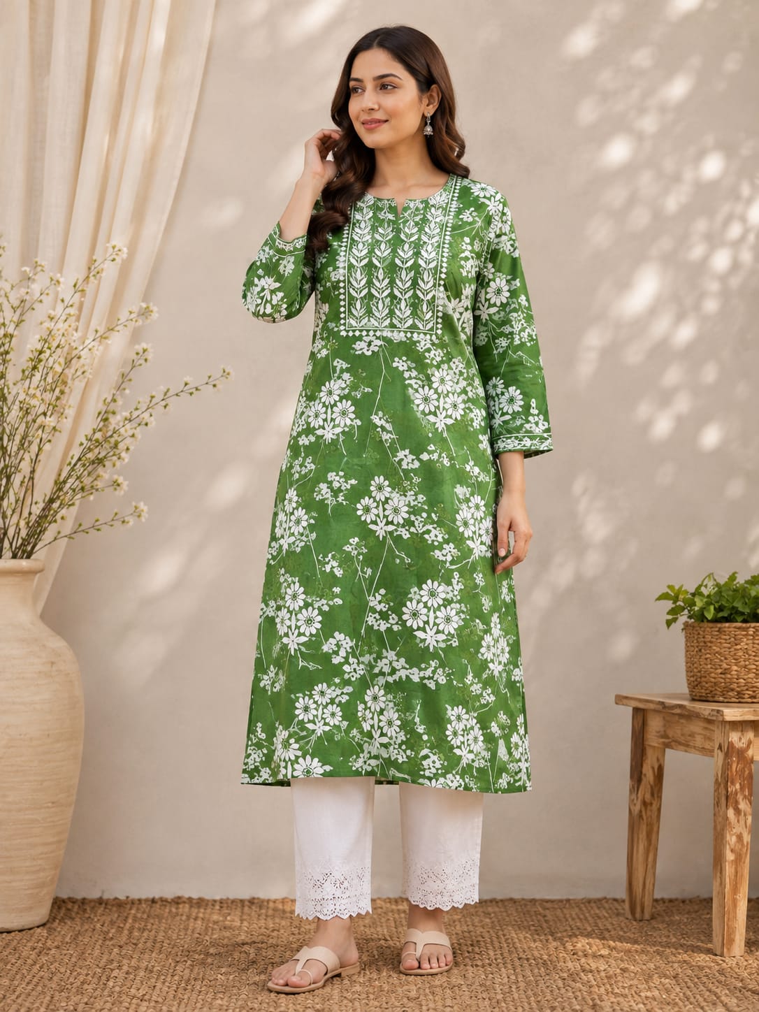 Sara Mulmul Cotton Kurti