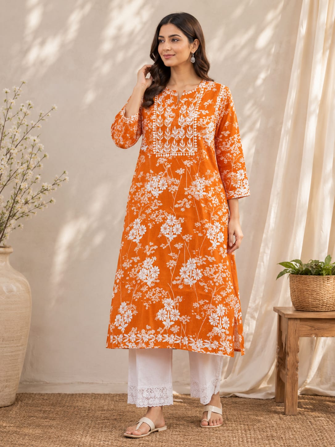 Sara Mulmul Cotton Kurti