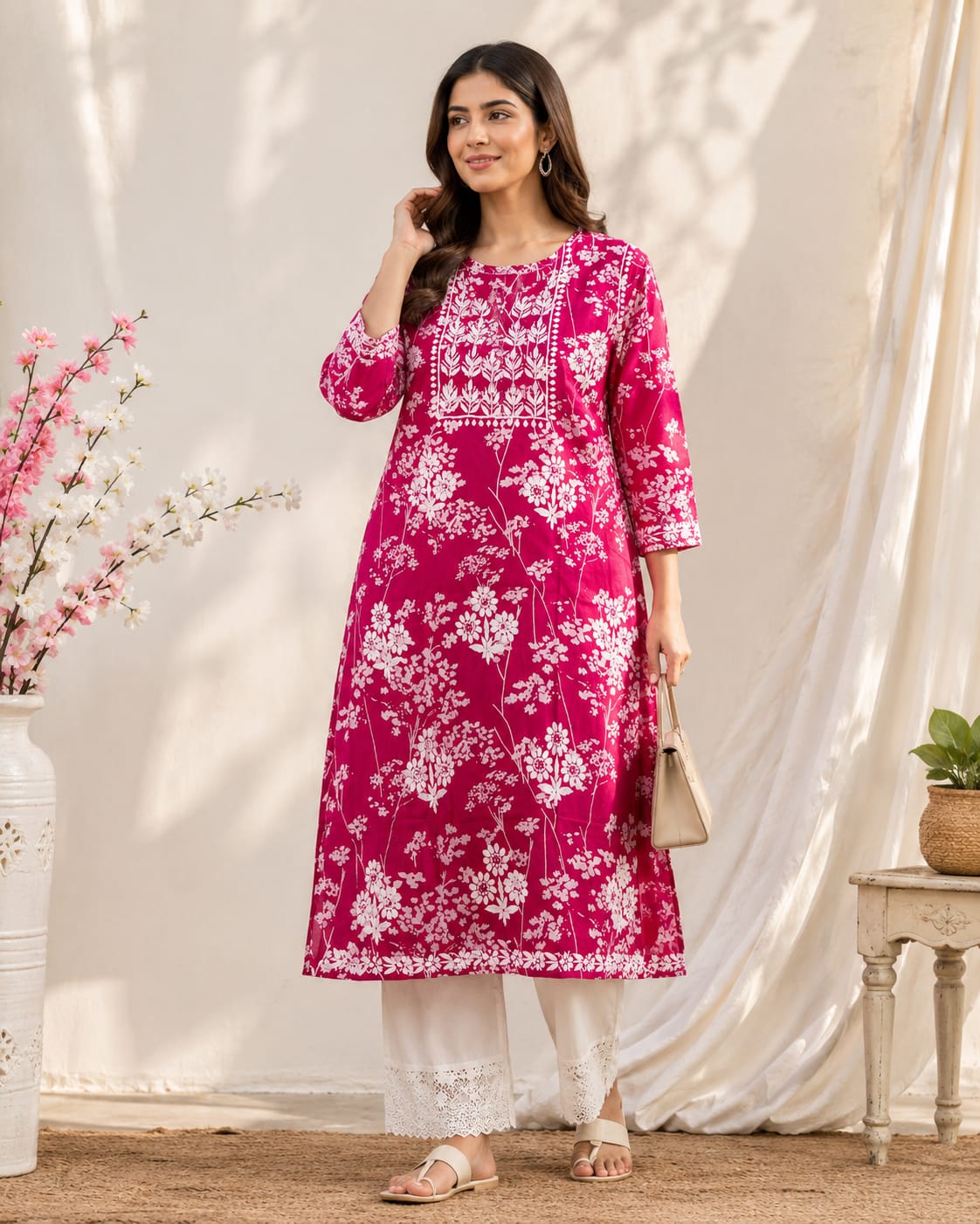 Sara Mulmul Cotton Kurti