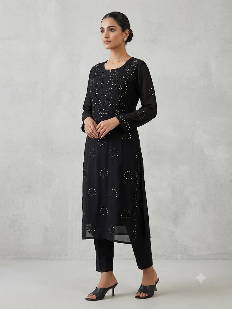 Amara Modal Satin Mukiesh Kurti