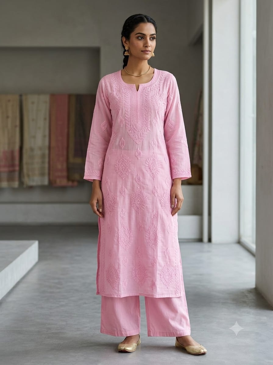 MUSLIN BAKHIYA WORK KURTI