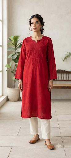 MUSLIN BAKHIYA WORK KURTI