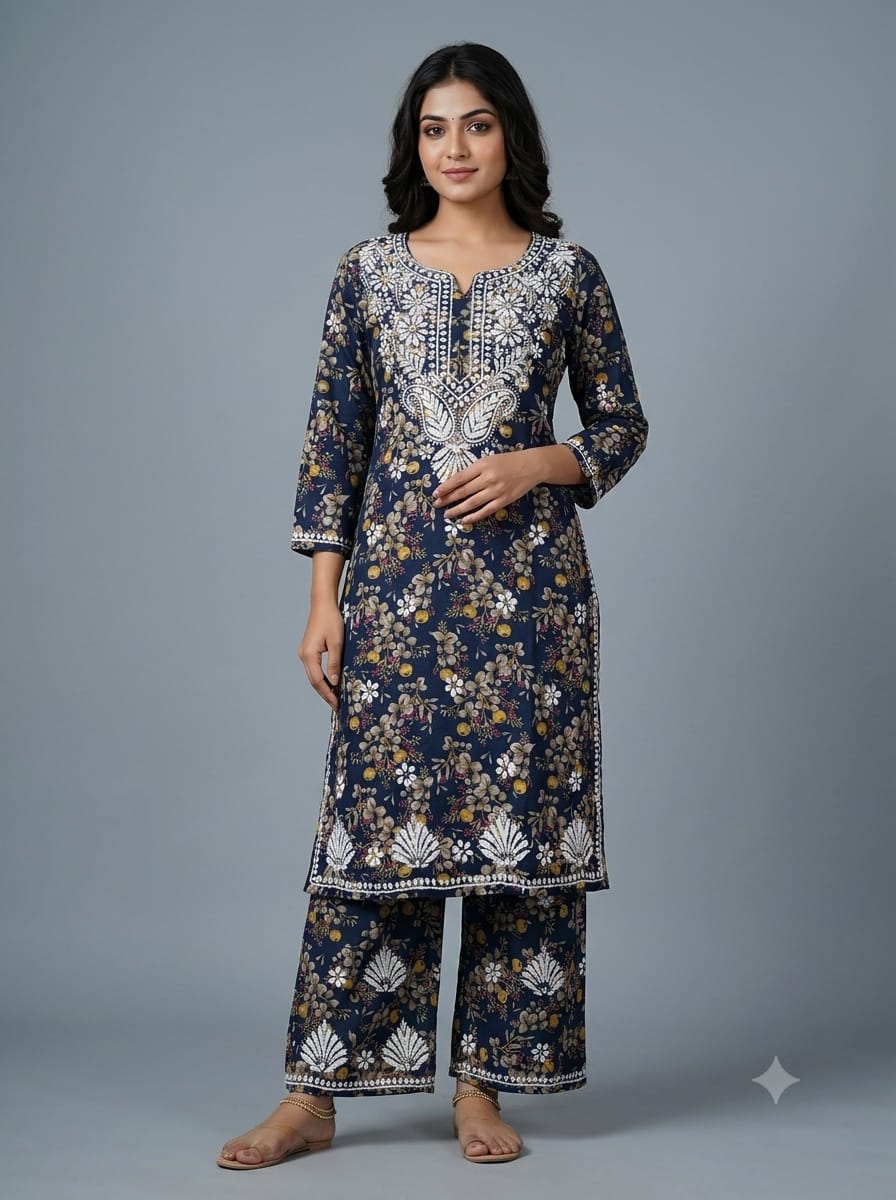 ANUSHKA MULMUL PRINTED SET