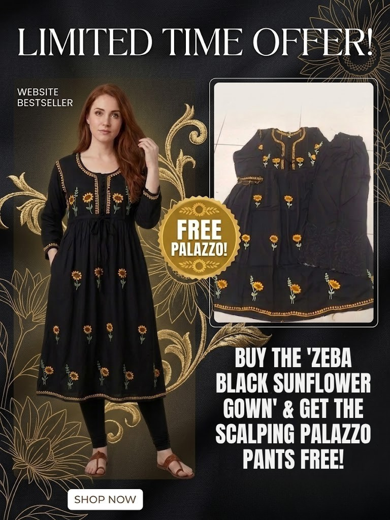 Zeba Black Sunflower Modal Gown