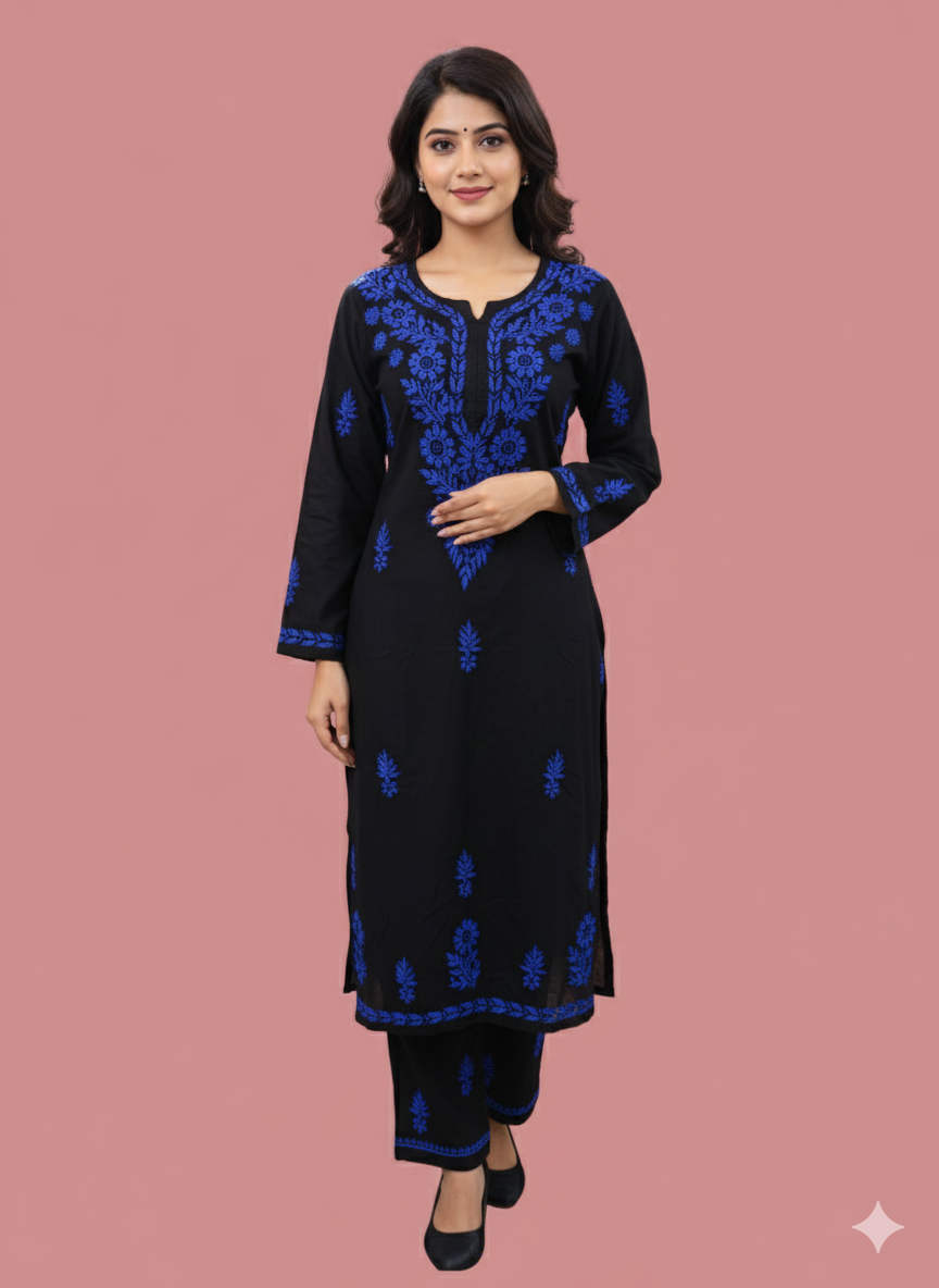 ISHA Black Rayon Set