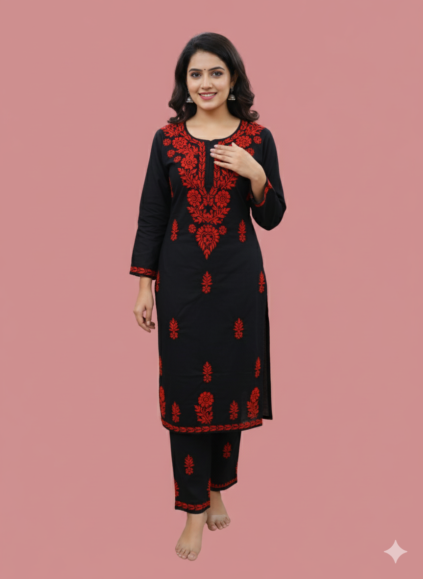 ISHA Black Rayon Set