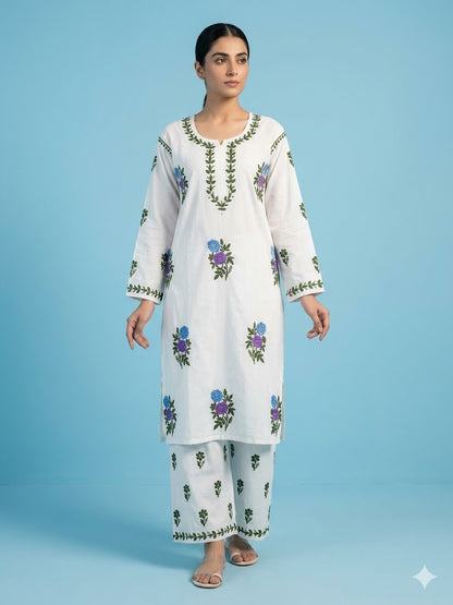 Gulabo White Rayon Set