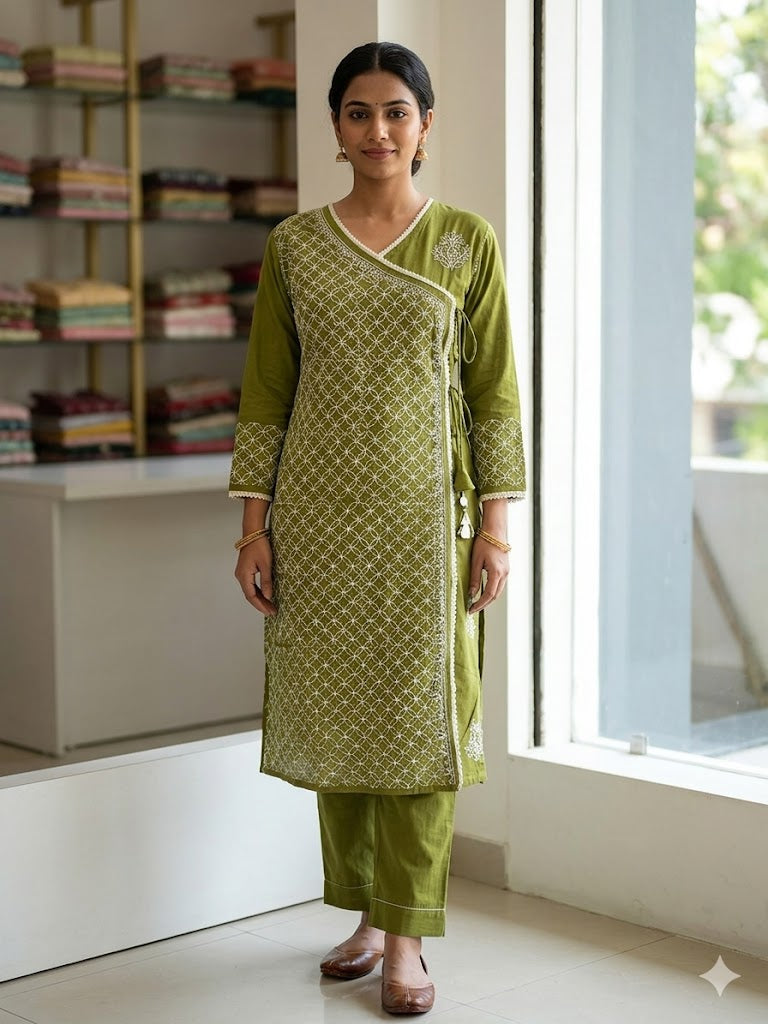 RAHA COTTON ANGRAKHA JAAL KURTI