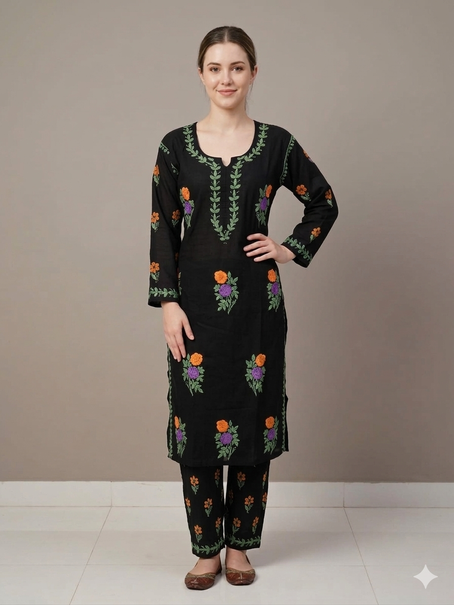 Gulabo Black Rayon Set