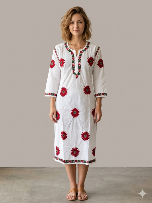 Daisy Mul Cotton 7D work Kurti