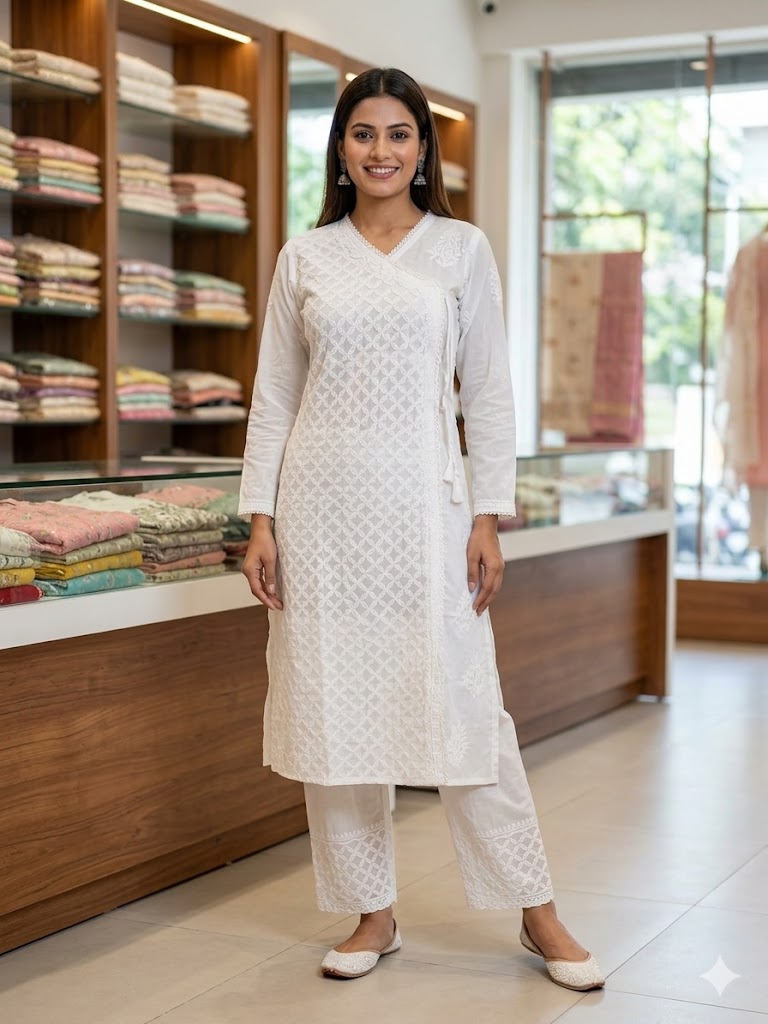 RAHA COTTON ANGRAKHA JAAL KURTI